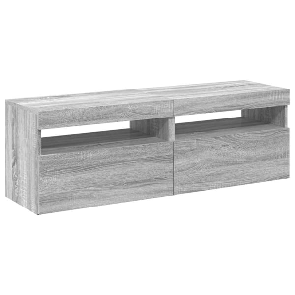 vidaXL Tv-bänkar 2 st med LED-belysning grå sonoma 60x35x40 cm Grå