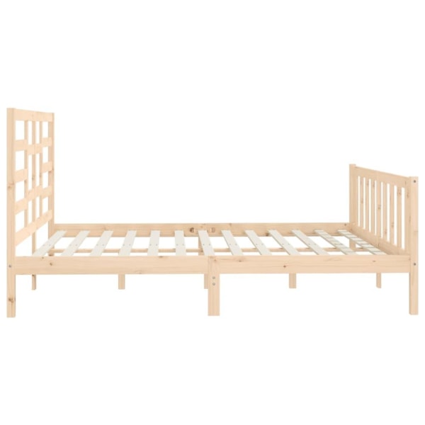 vidaXL Sängram massiv furu 200x200 cm Brun
