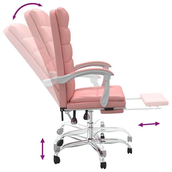 vidaXL Kontorsstol rosa konstläder Rosa