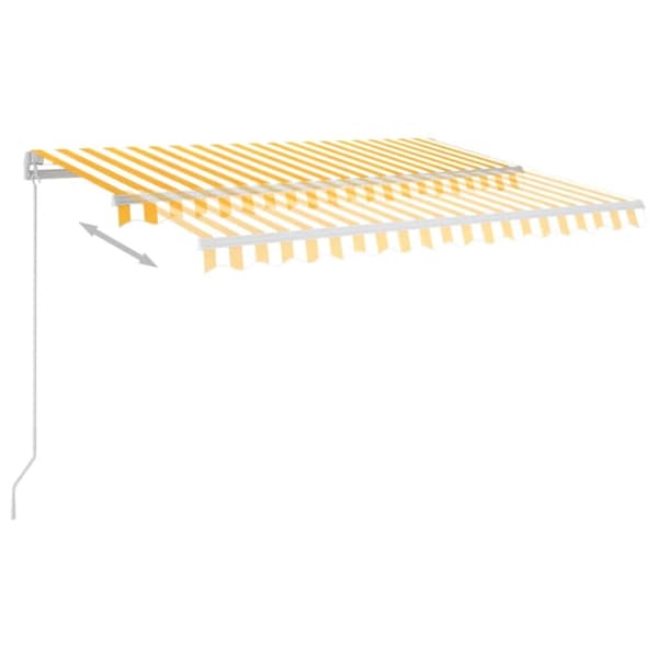 vidaXL Automatisk markis med vindsensor & LED 3,5x2,5 m gul/vit Gul