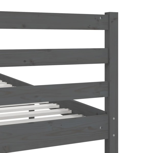 vidaXL Sängram massiv furu 135x190 cm grå grå