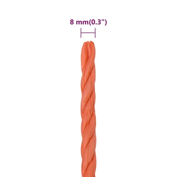 vidaXL Rep orange 8 mm 50 m polypropylen Orange