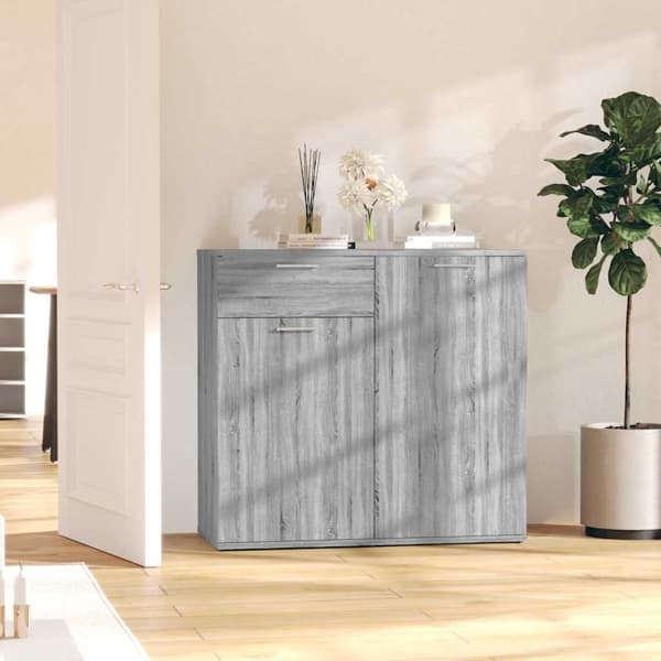 vidaXL Skåp grå sonoma 80x36x75 cm konstruerat trä grå