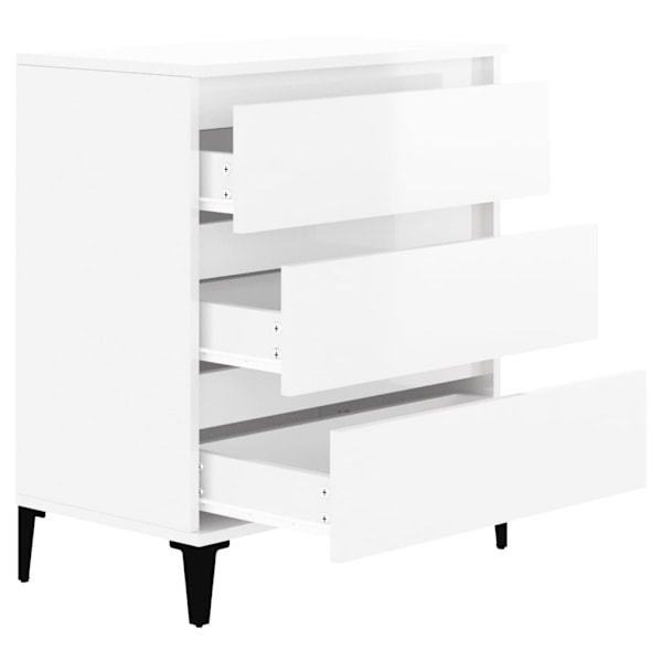 vidaXL Byrå vit högglans 60x35x70 cm konstruerat trä Vit