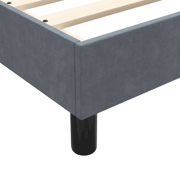 vidaXL Ramsäng med madrass mörkgrå 80x220 cm sammet Grå