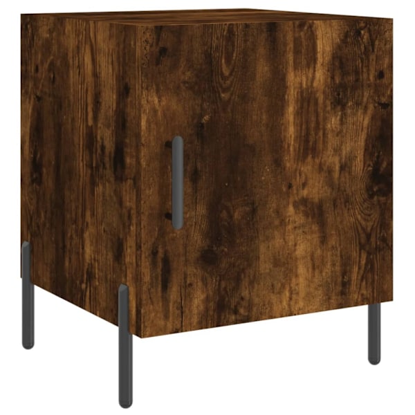 vidaXL Sängbord rökfärgad ek 40x40x50 cm konstruerat trä Brun