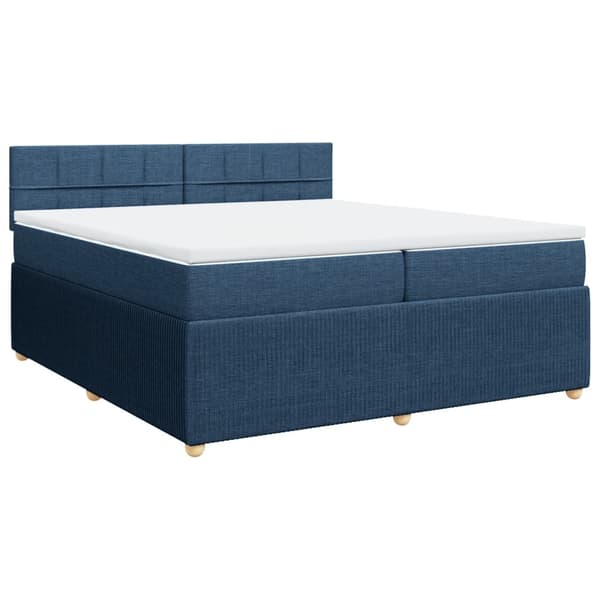 vidaXL Ramsäng med madrass blå 200x200 cm tyg Blå