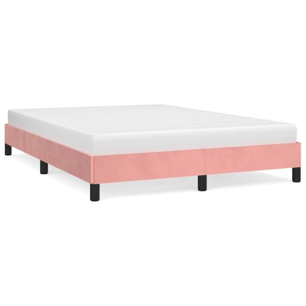 vidaXL Sängram rosa 140x190 cm sammet Rosa