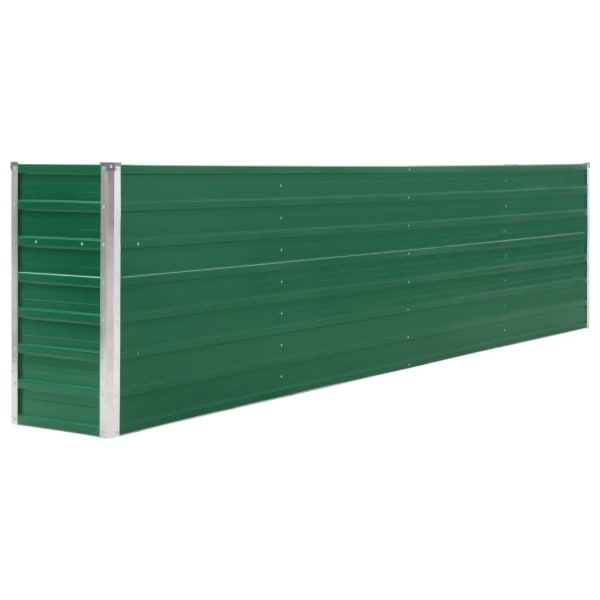 vidaXL Upphöjd odlingslåda 320x40x77 cm galvaniserat stål grön Grön