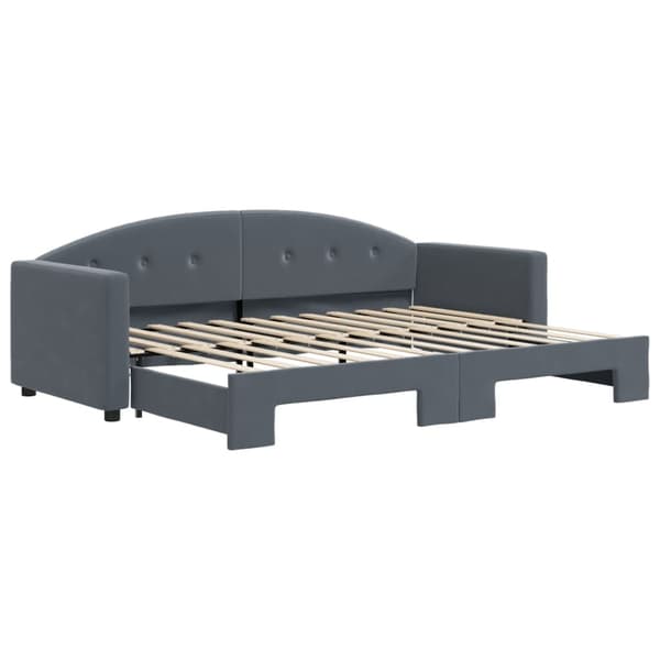 vidaXL Dagbädd utdragbar mörkgrå 80x200 cm sammet Grå