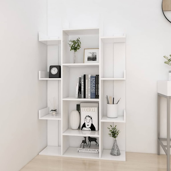 vidaXL Bokhylla vit 86x25,5x140 cm konstruerat trä Vit