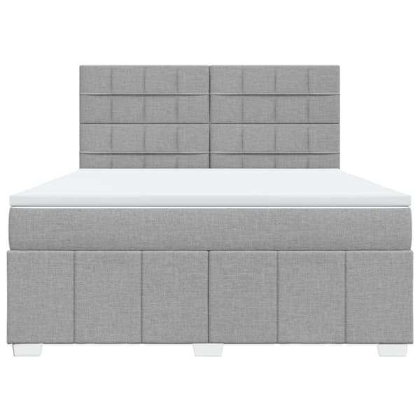 vidaXL Ramsäng med madrass ljusgrå 180x200 cm tyg Grå