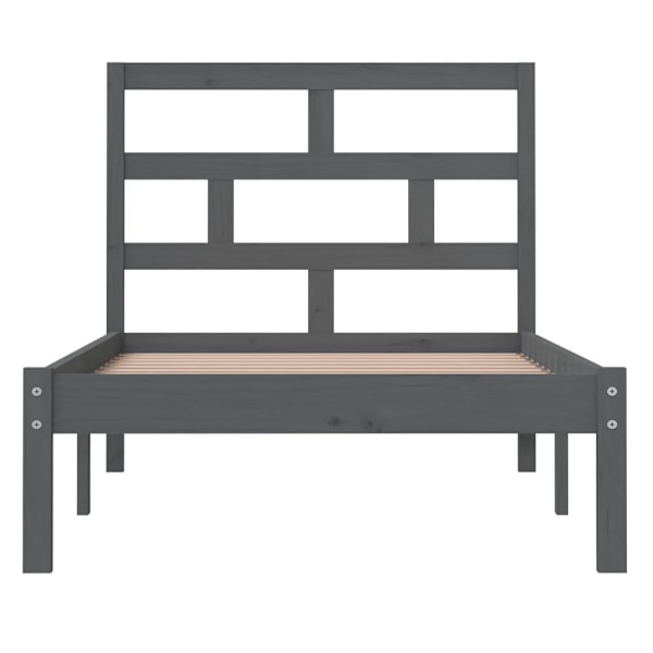 vidaXL Sängram grå massiv furu 90x200 cm Grå