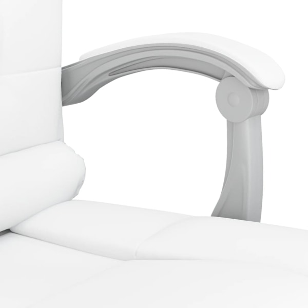 vidaXL Kontorsstol med massage vit konstläder Vit