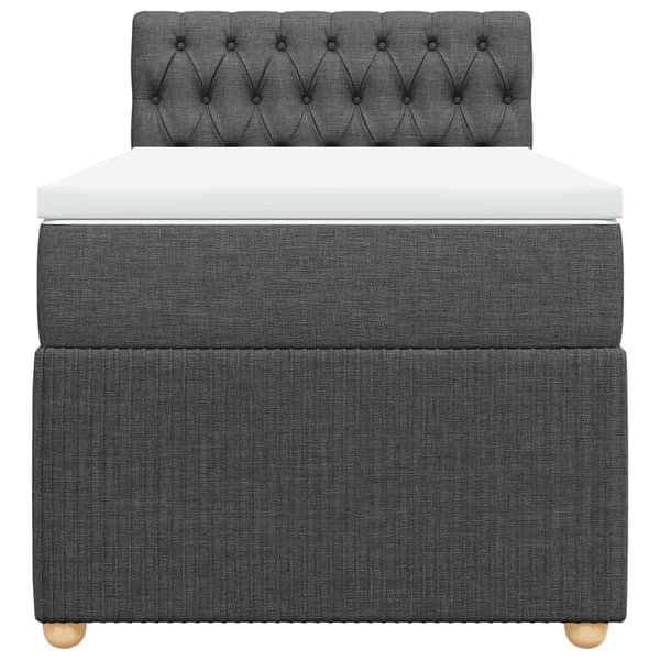vidaXL Ramsäng med madrass mörkgrå 100x200 cm tyg Grå