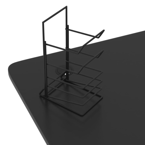 vidaXL Gamingskrivbord med Y-formade ben svart 110x60x75 cm Svart