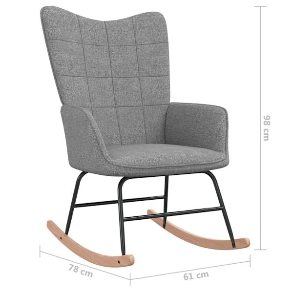 vidaXL Gungstol ljusgrå tyg grå