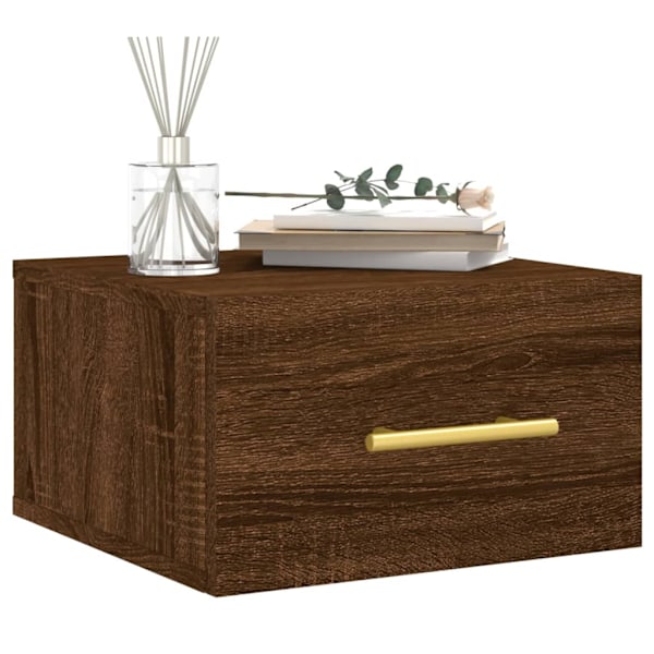 vidaXL Väggmonterat sängbord 2 st brun ek 35x35x20 cm Brun