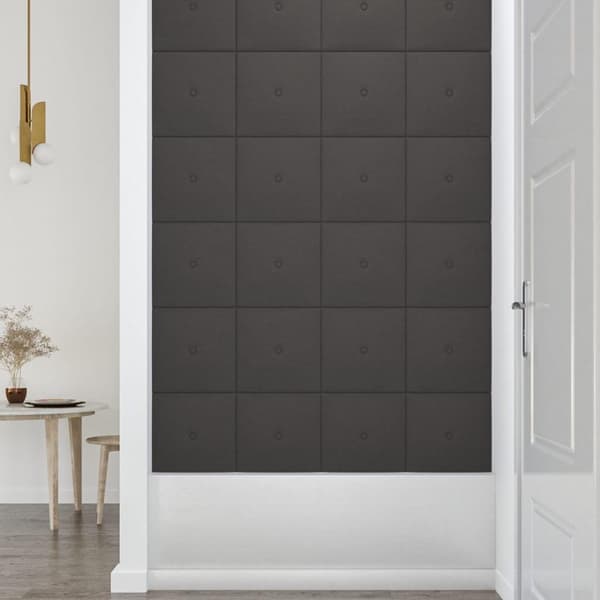 vidaXL Väggpaneler 12 st mörkgrå 30x30 cm tyg 1,08 m² Grå