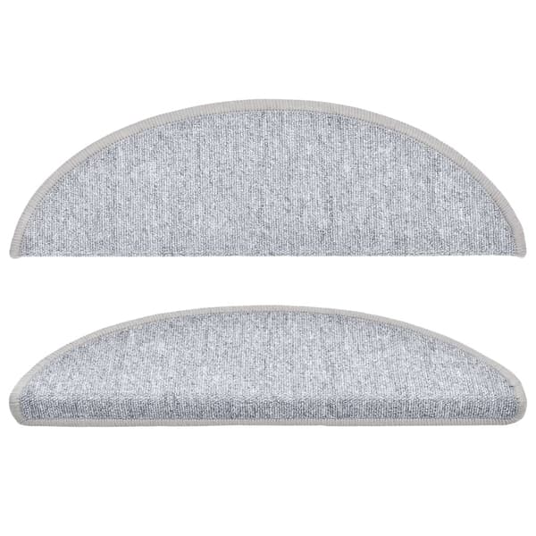 vidaXL Trappmattor 10 st 56x17x3 cm ljusgrå halvrunda Grå
