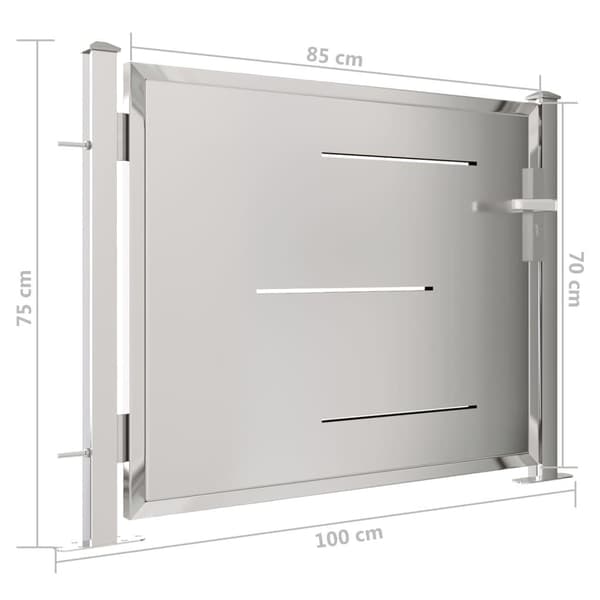 vidaXL Trädgårdsgrind 100x75 cm rostfritt stål Silver