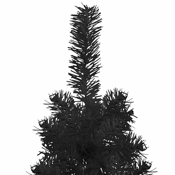 vidaXL Smal halv plastgran med stativ svart 120 cm Svart