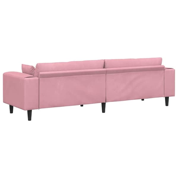 vidaXL Soffa Rosa 250 x 77 x 76 cm Sammet Rosa