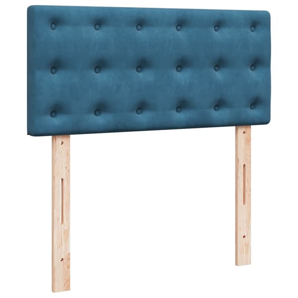 vidaXL Ramsäng med madrass blå 90x190 cm sammet Blå