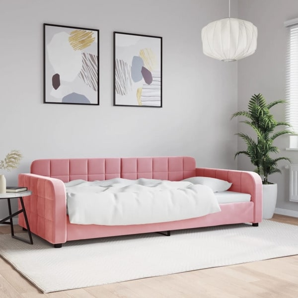 vidaXL Dagbädd rosa 100x200 cm sammet Rosa