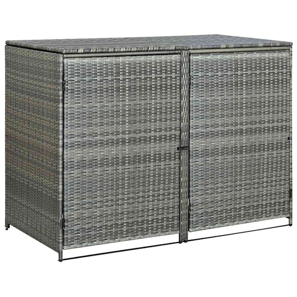 vidaXL Skjul för 2 soptunnor konstrotting antracit 148x77x111 cm Antracit