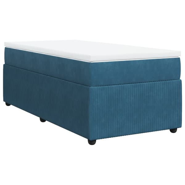 vidaXL Ramsäng med madrass mörkblå 90x190 cm sammet Blå