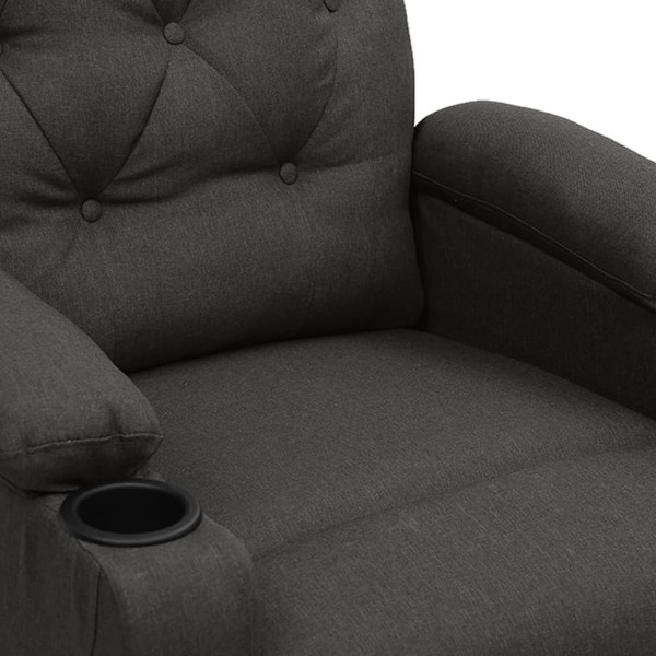 vidaXL Elektrisk reclinerfåtölj mörkgrå tyg Grå