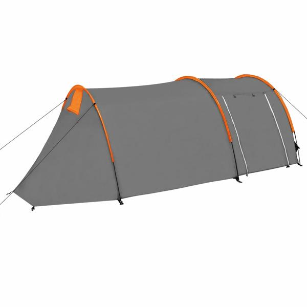vidaXL Tält för 4 personer grå och orange grå