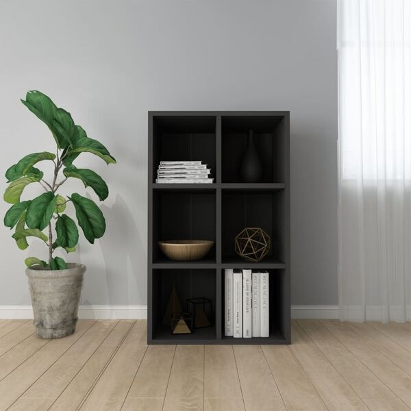vidaXL Bokhylla/skänk svart 66x30x98 cm konstruerat trä Svart