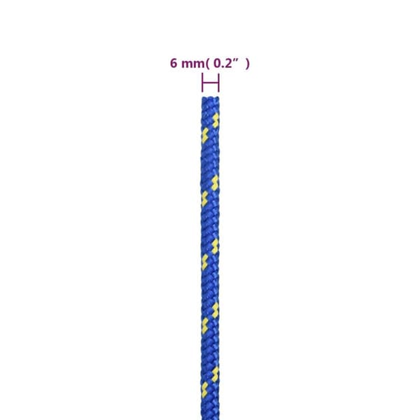 vidaXL Båtlina blå 6 mm 25 m polypropen