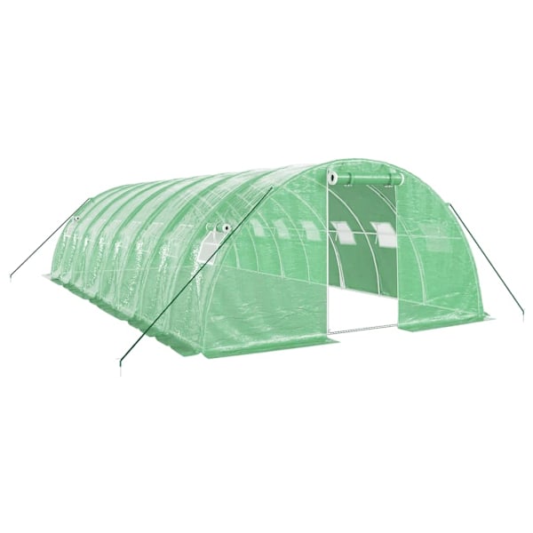 vidaXL Växthus med stålram grön 32 m² 8x4x2 m Grön