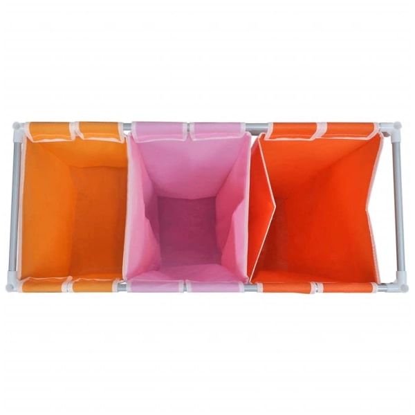 vidaXL Tvättsorterare 3 sektioner med en tvättkorg multifärg