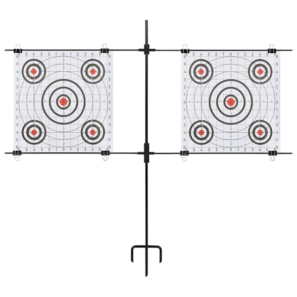 vidaXL Måltavla med stativ och papper 78x76 cm stål Svart