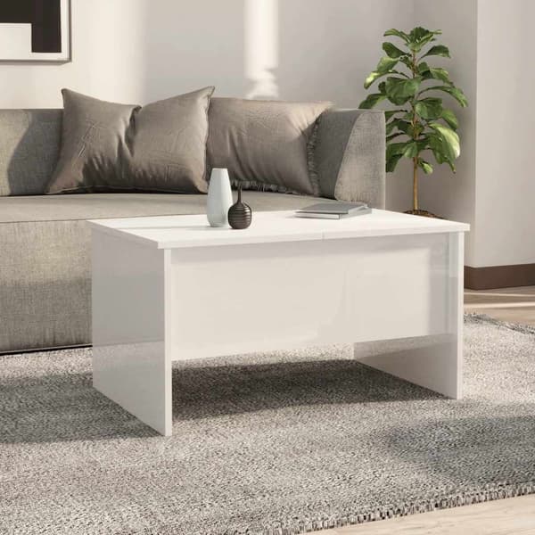 vidaXL Soffbord vit högglans 80x50x42,5 cm konstruerat trä Vit