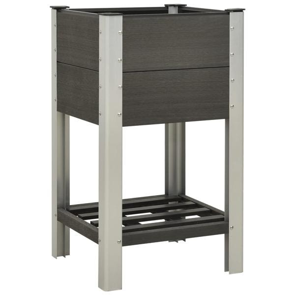 vidaXL Upphöjd odlingslåda med hylla 50x50x90 cm WPC grå grå
