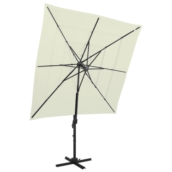 vidaXL Trädgårdsparasoll med ventilation och stång sand 250x250 cm Beige