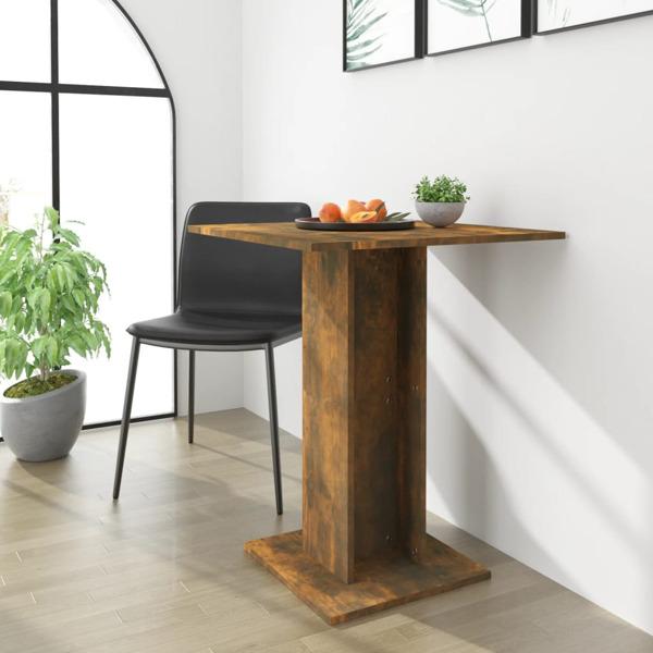 vidaXL Cafébord rökfärgad ek 60x60x75 cm konstruerat trä Brun