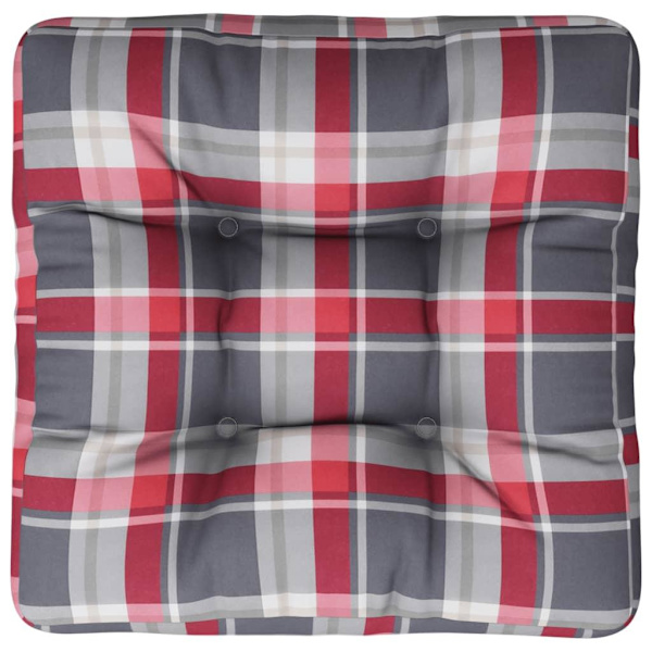vidaXL Palldyna rödrutig 58x58x10 cm tyg multifärg
