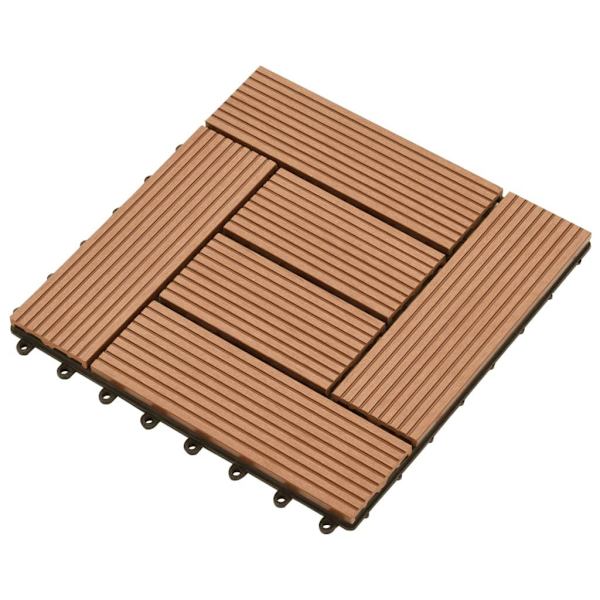 vidaXL Trall 22 st 30x30 cm 2 kvm WPC brun Brun
