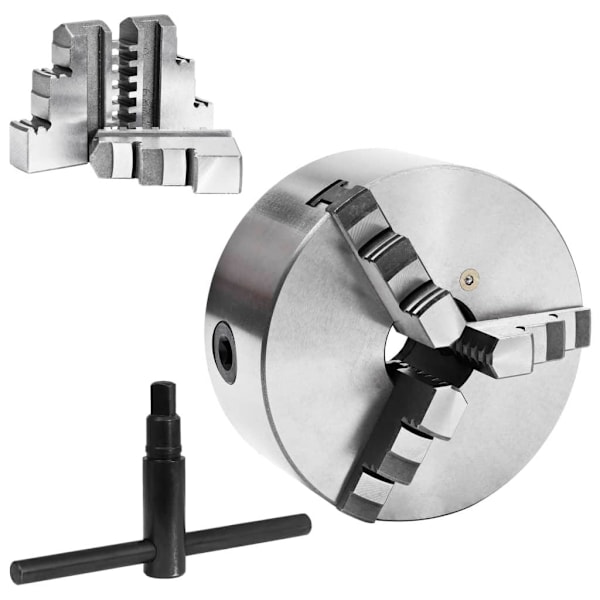 vidaXL 3-backs självjusterande svarvchuck 160 mm stål