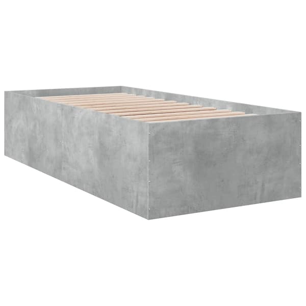 vidaXL Sängram betonggrå 100x200 cm konstruerad trä Grå