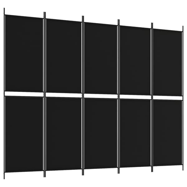 vidaXL Rumsavdelare 5 paneler svart 250x200 cm tyg art