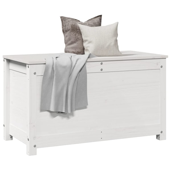 vidaXL Förvaringslåda vit 80x40x45,5 cm massiv furu Vit