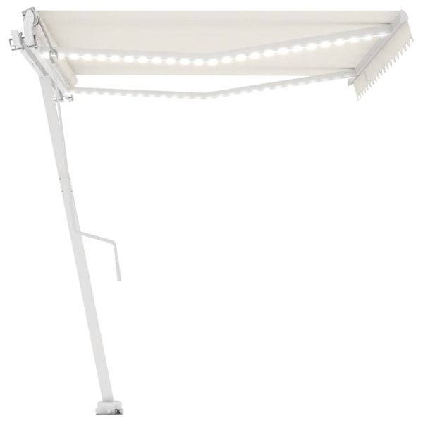 vidaXL Automatisk markis med vindsensor & LED 450x350 cm gräddvit Creme
