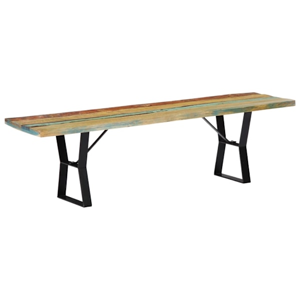 vidaXL Bänk 160 cm massivt återvunnet trä multifärg
